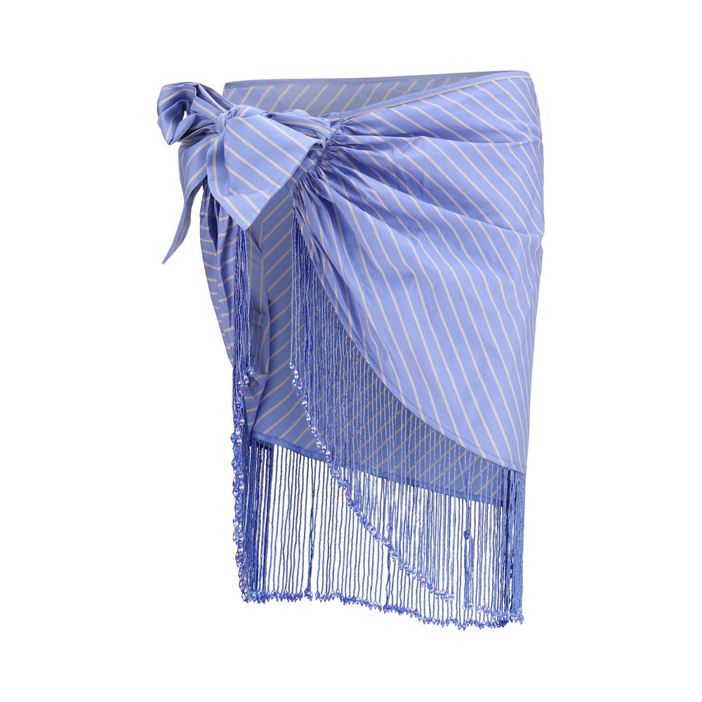 The Andamane Blue Cotton Long Skirt - Dolly Wrap Skirt