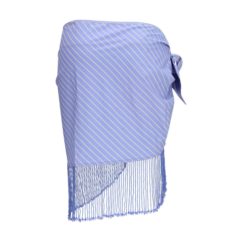 The Andamane Blue Cotton Long Skirt - Dolly Wrap Skirt