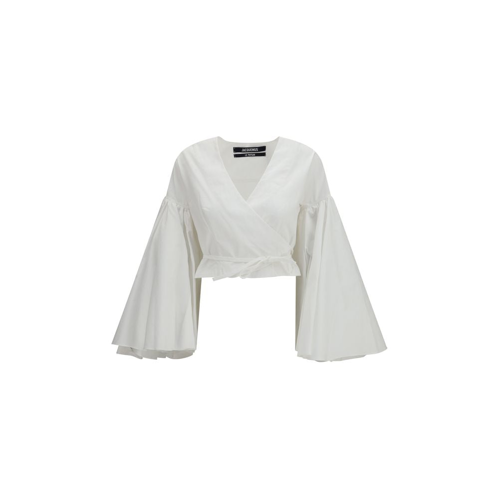 Jacquemus White Cotton Paysan Wrap Top