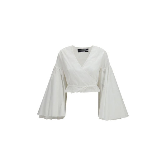 Jacquemus White Cotton Paysan Wrap Top