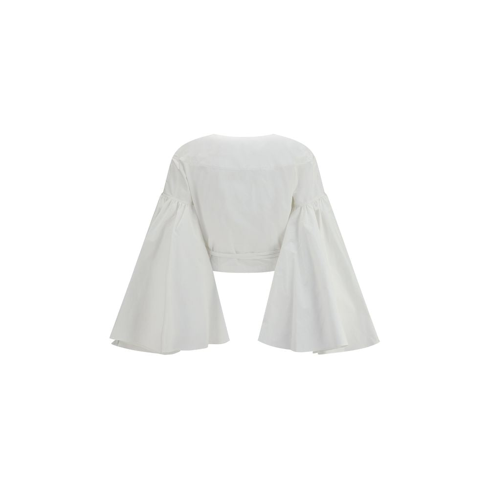 Jacquemus White Cotton Paysan Wrap Top