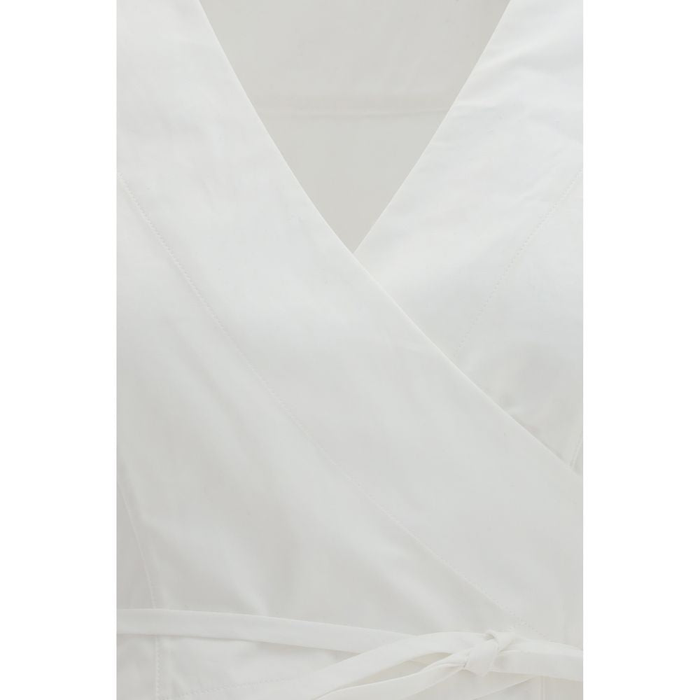 Jacquemus White Cotton Paysan Wrap Top