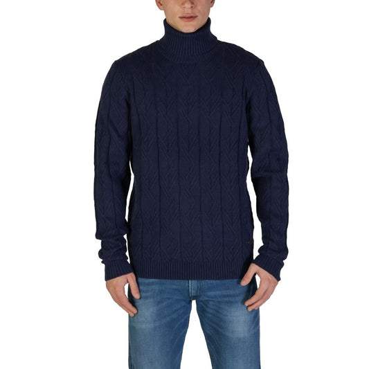 In My Hood Blue Polyester Turtleneck Sweater