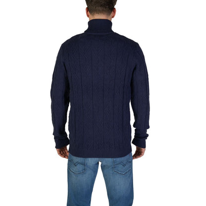 In My Hood Blue Polyester Turtleneck Sweater
