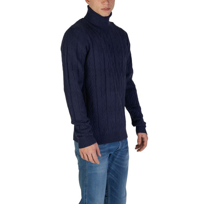 In My Hood Blue Polyester Turtleneck Sweater