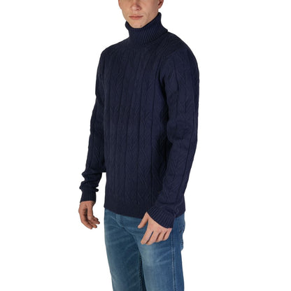 In My Hood Blue Polyester Turtleneck Sweater