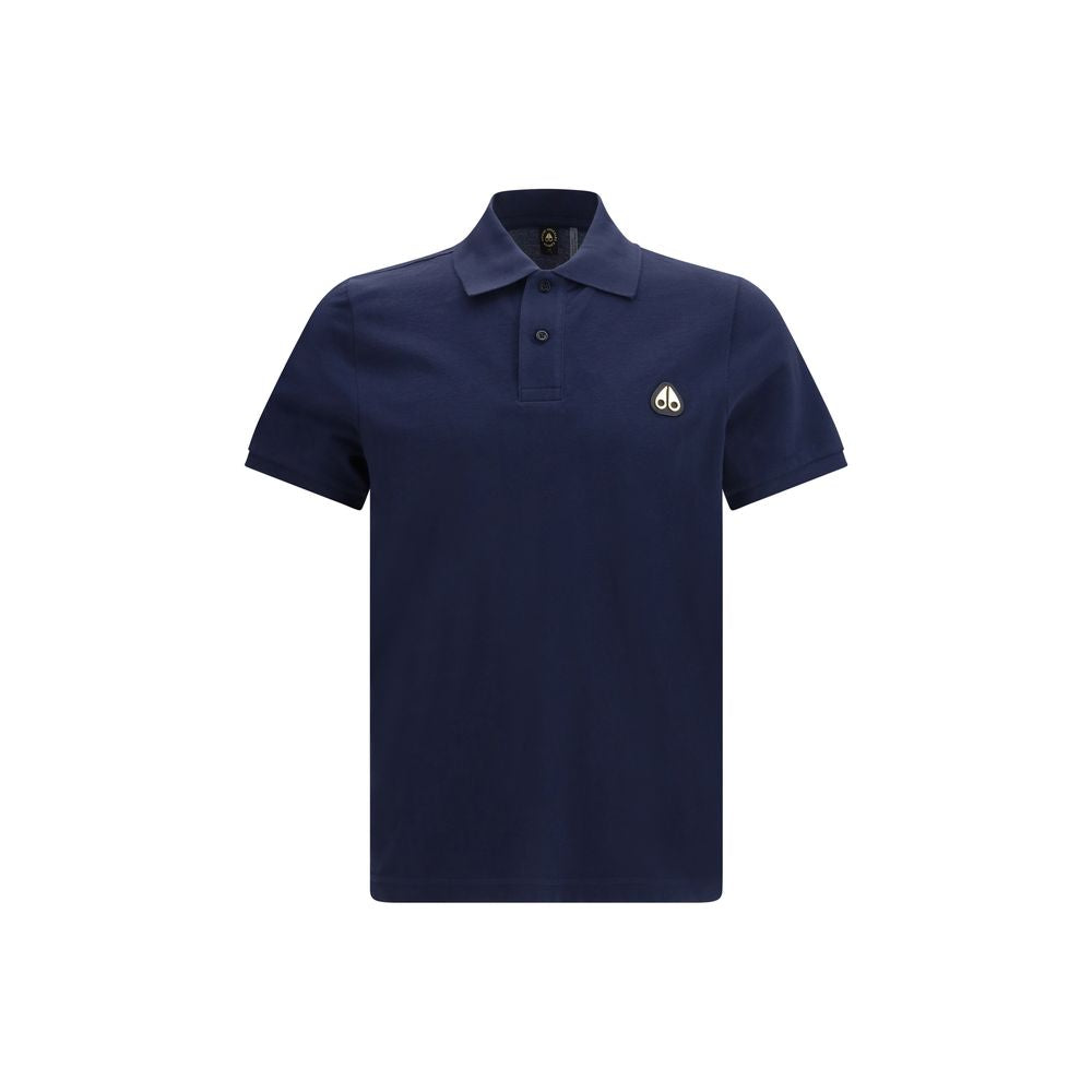 Moose Knuckles Blue Cotton Polo Shirt - Everett Gold Collection