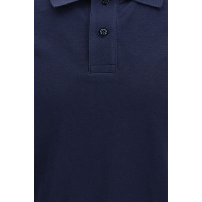 Moose Knuckles Blue Cotton Polo Shirt - Everett Gold Collection