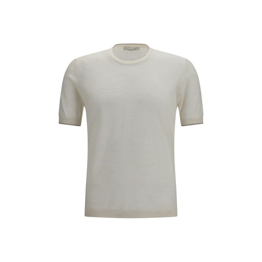 Brooksfield White Linen Shortsleeve Shirt
