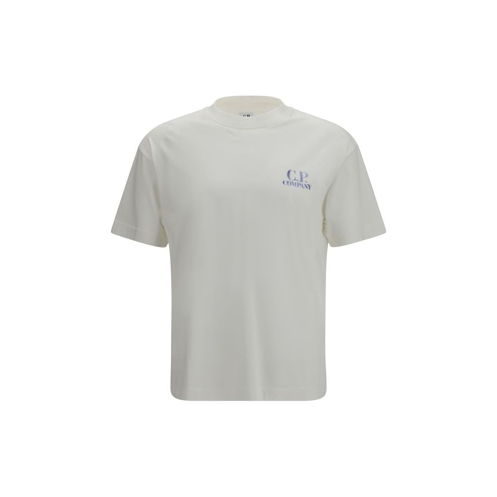 C.P. Company White Cotton T-Shirt - 30/1 Jersey Comfort Logo