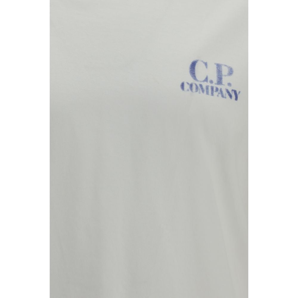C.P. Company White Cotton T-Shirt - 30/1 Jersey Comfort Logo