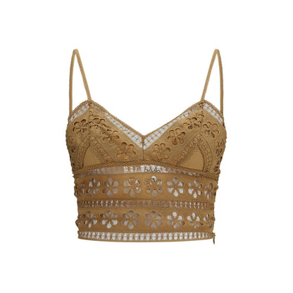 Charo Ruiz Brown Cotton Blouse - The Melie Top