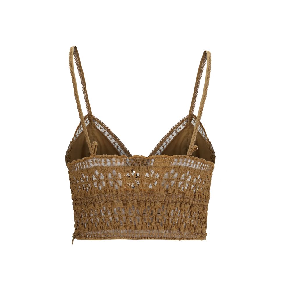 Charo Ruiz Brown Cotton Blouse - The Melie Top