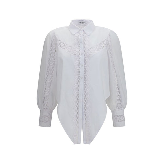 Charo Ruiz Devi Blouse in White Cotton Voile