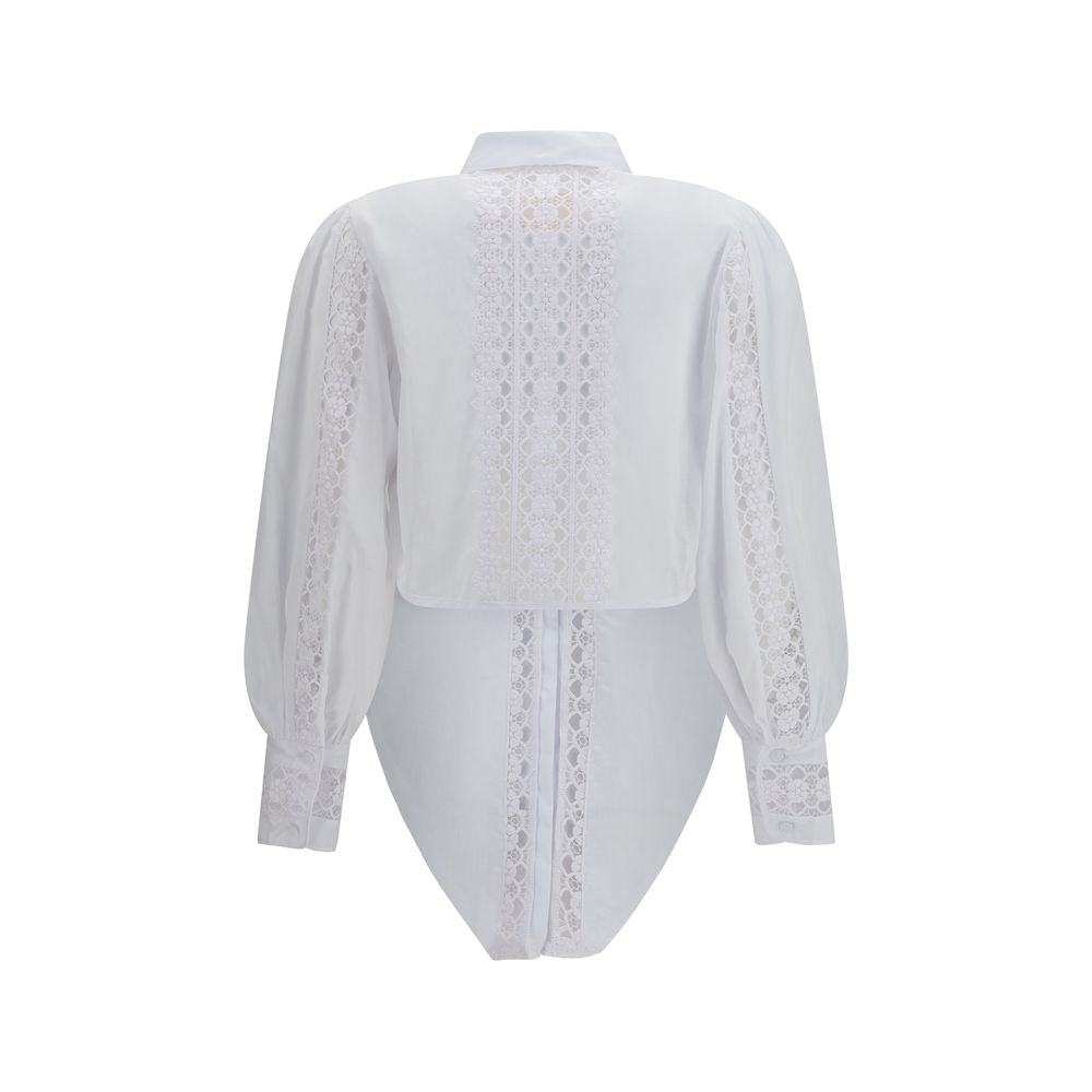 Charo Ruiz Devi Blouse in White Cotton Voile