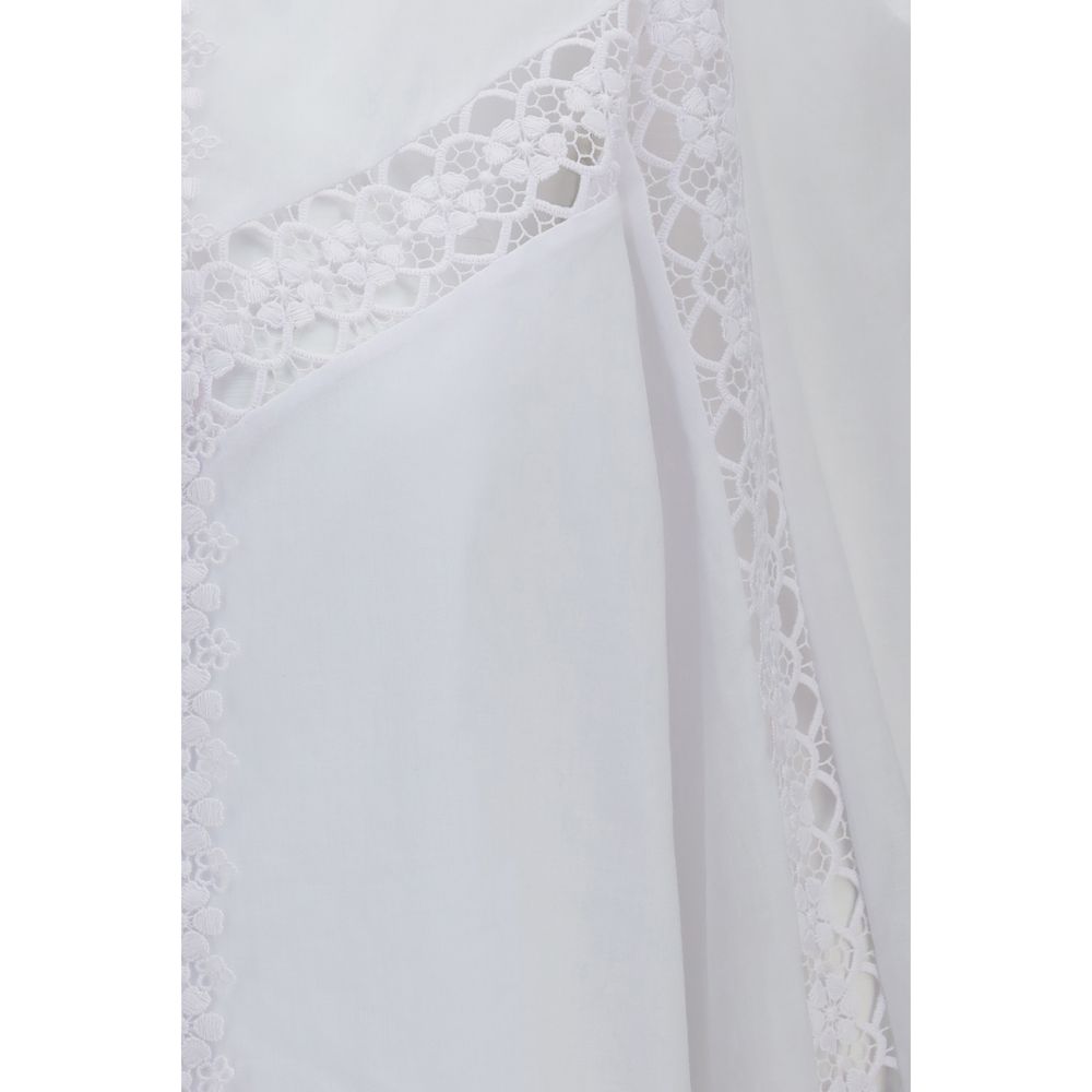 Charo Ruiz Devi Blouse in White Cotton Voile