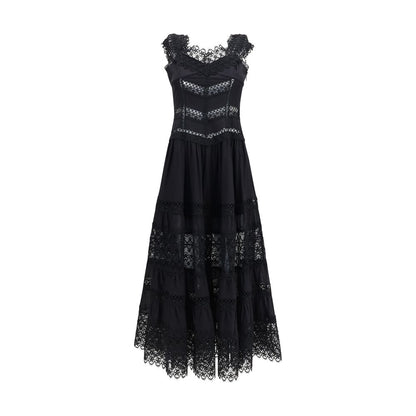 Charo Ruiz Black Cotton Casual Dress