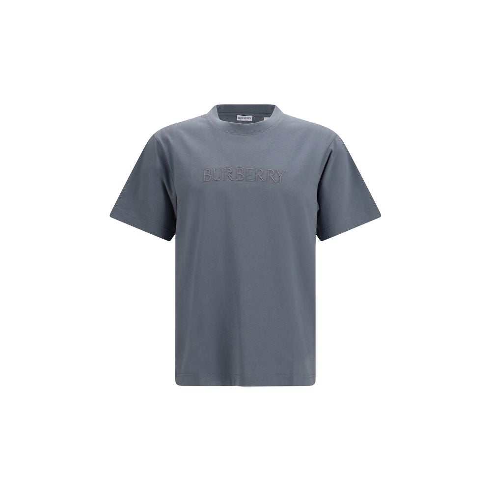 Burberry Gray Cotton Logo T-Shirt
