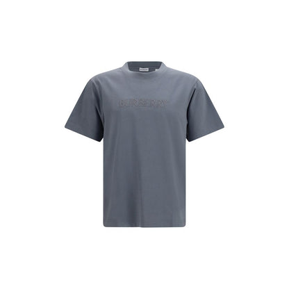 Burberry Gray Cotton Logo T-Shirt