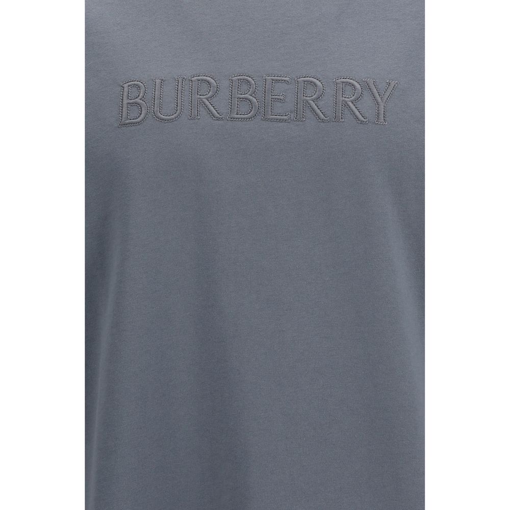 Burberry Gray Cotton Logo T-Shirt