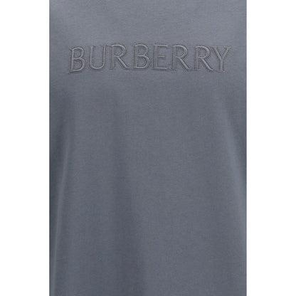 Burberry Gray Cotton Logo T-Shirt