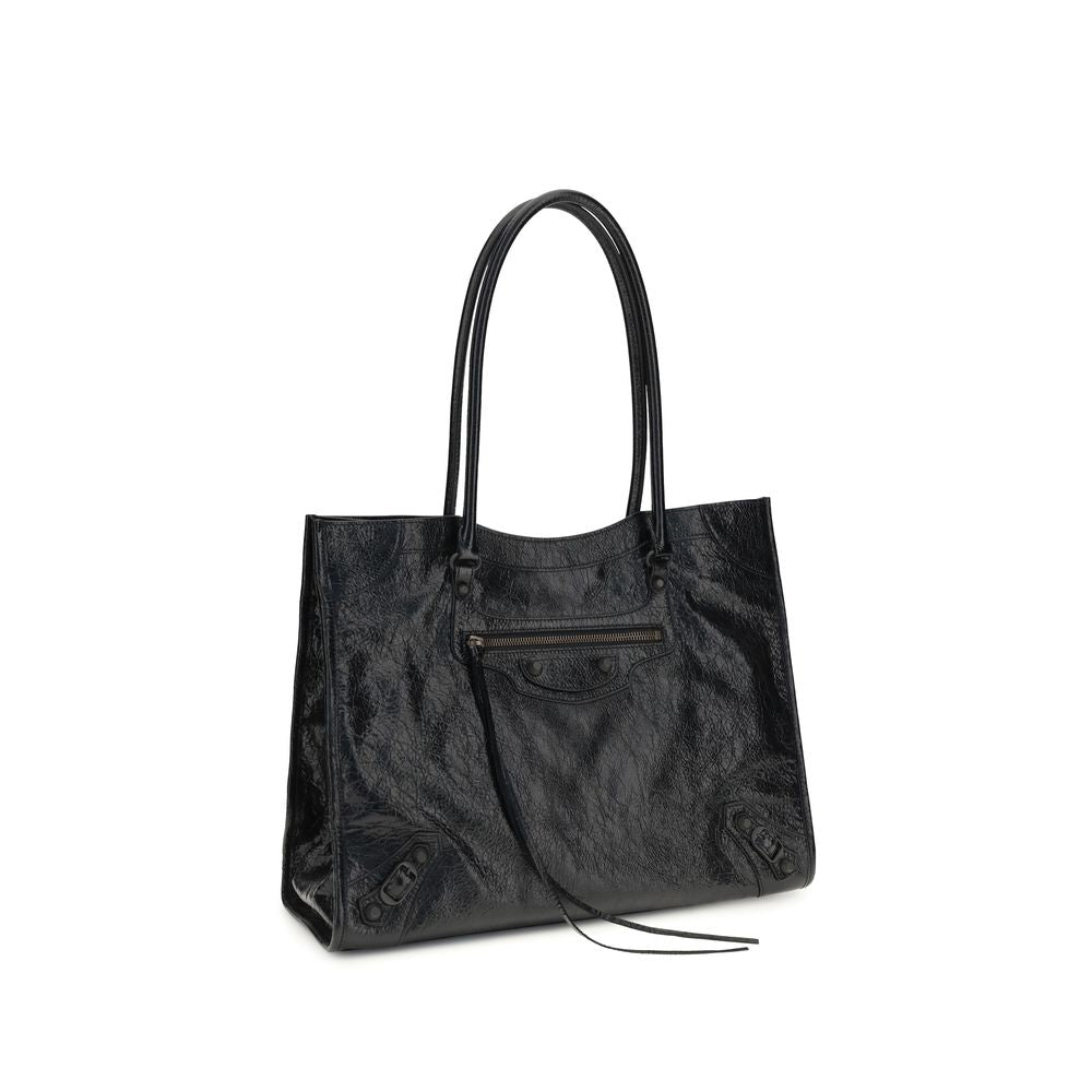 Balenciaga Black Lamb Leather Le City Moto Mini Shoulder Bag
