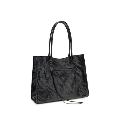Balenciaga Black Lamb Leather Le City Moto Mini Shoulder Bag