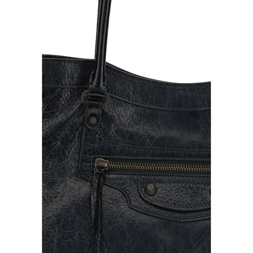 Balenciaga Black Lamb Leather Le City Moto Mini Shoulder Bag