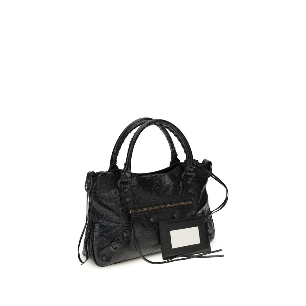 Balenciaga Black Lamb Ovis Aries Aries City First Shoulder Bag
