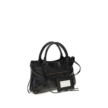 Balenciaga Black Lamb Ovis Aries Aries City First Shoulder Bag