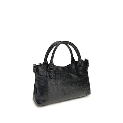 Balenciaga Black Lamb Ovis Aries Aries City First Shoulder Bag