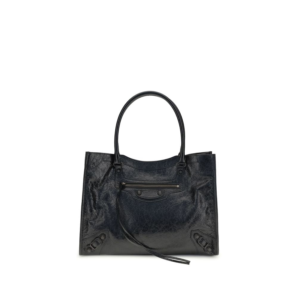 Balenciaga Black Lamb Ovis Aries Shoulder Bag - Small Le City Tote Bag