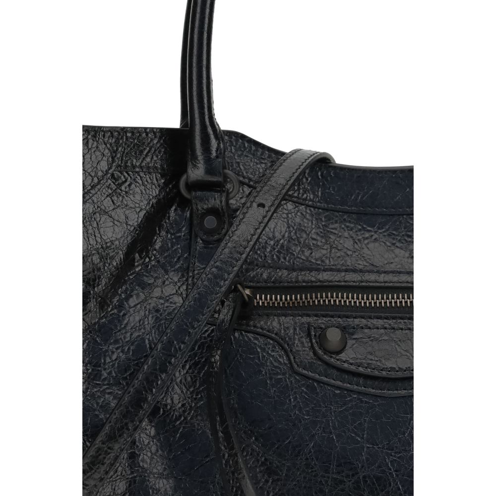Balenciaga Black Lamb Ovis Aries Shoulder Bag - Small Le City Tote Bag