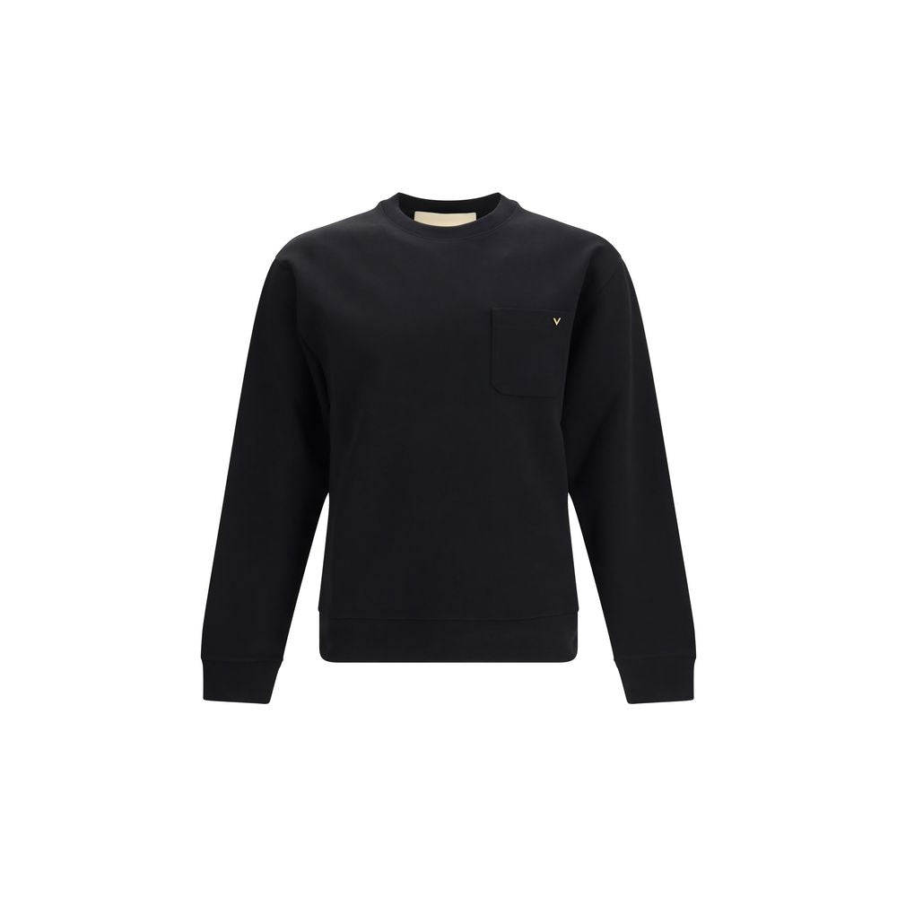 Valentino Black Cotton Jersey Crewneck Sweatshirt