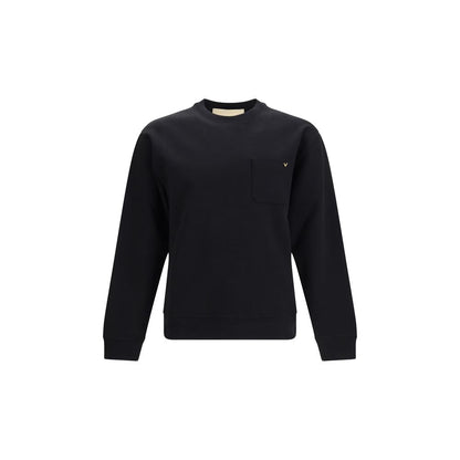 Valentino Black Cotton Jersey Crewneck Sweatshirt