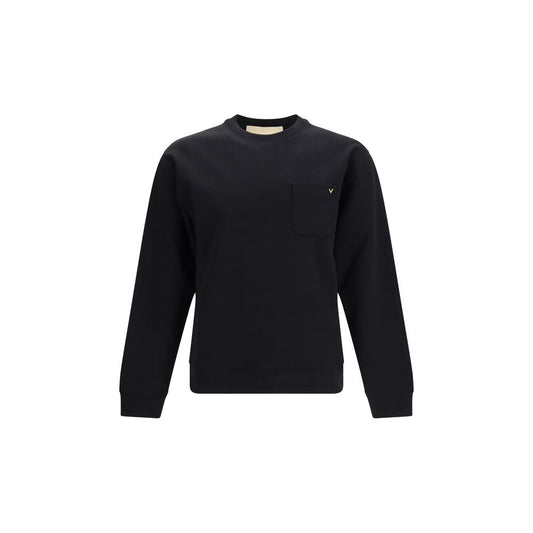 Valentino Black Cotton Jersey Crewneck Sweatshirt