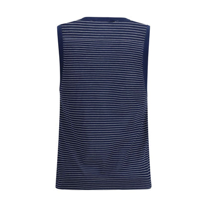 AMI Paris Blue Cotton Tank Top - Timeless Striped Elegance