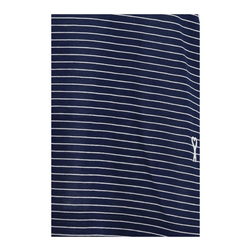 AMI Paris Blue Cotton Tank Top - Timeless Striped Elegance