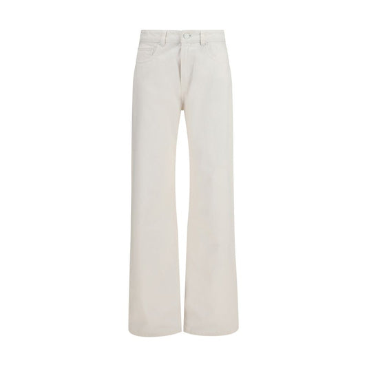 Ami Paris High-Rise White Cotton Straight-Leg Jeans