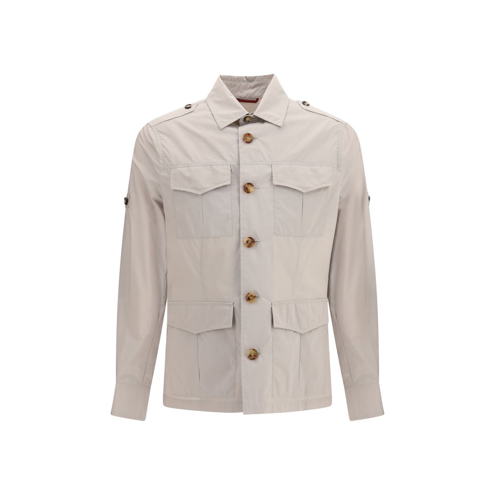 Brunello Cucinelli Beige Cotton Waterproof Jacket