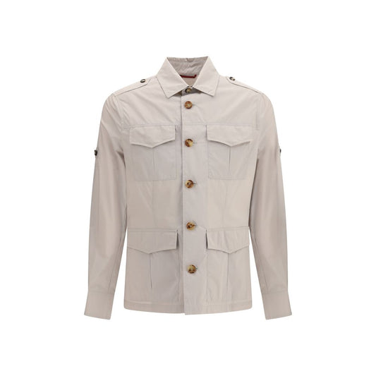 Brunello Cucinelli Beige Cotton Waterproof Jacket