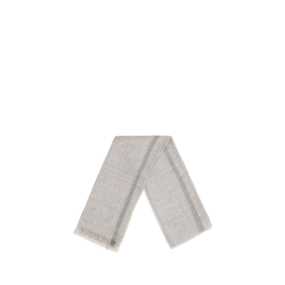Brunello Cucinelli Gray Linen Scarf - Elegant Versatility in Luxury