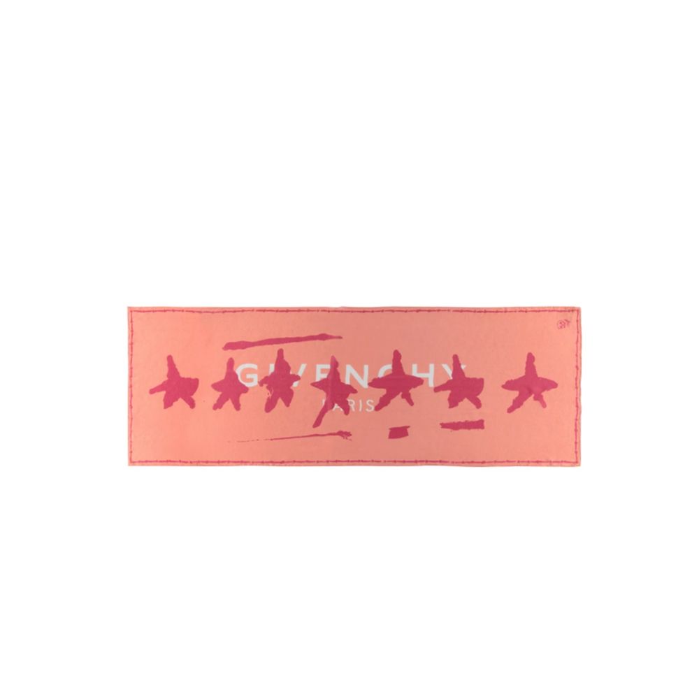 Givenchy Orange Silk Skull Motif Scarf
