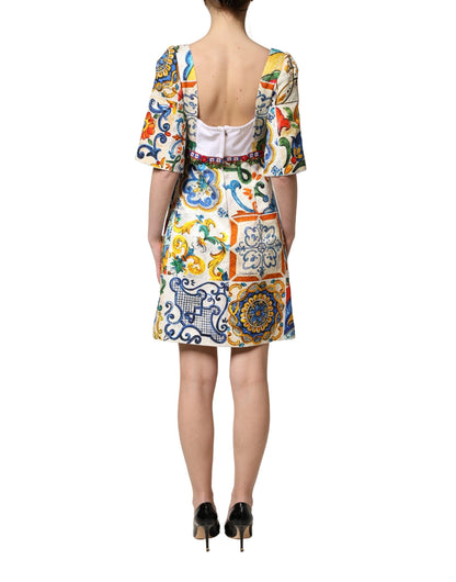 Dolce & Gabbana Multicoloured Majolica Patchwork Print Mini Dress