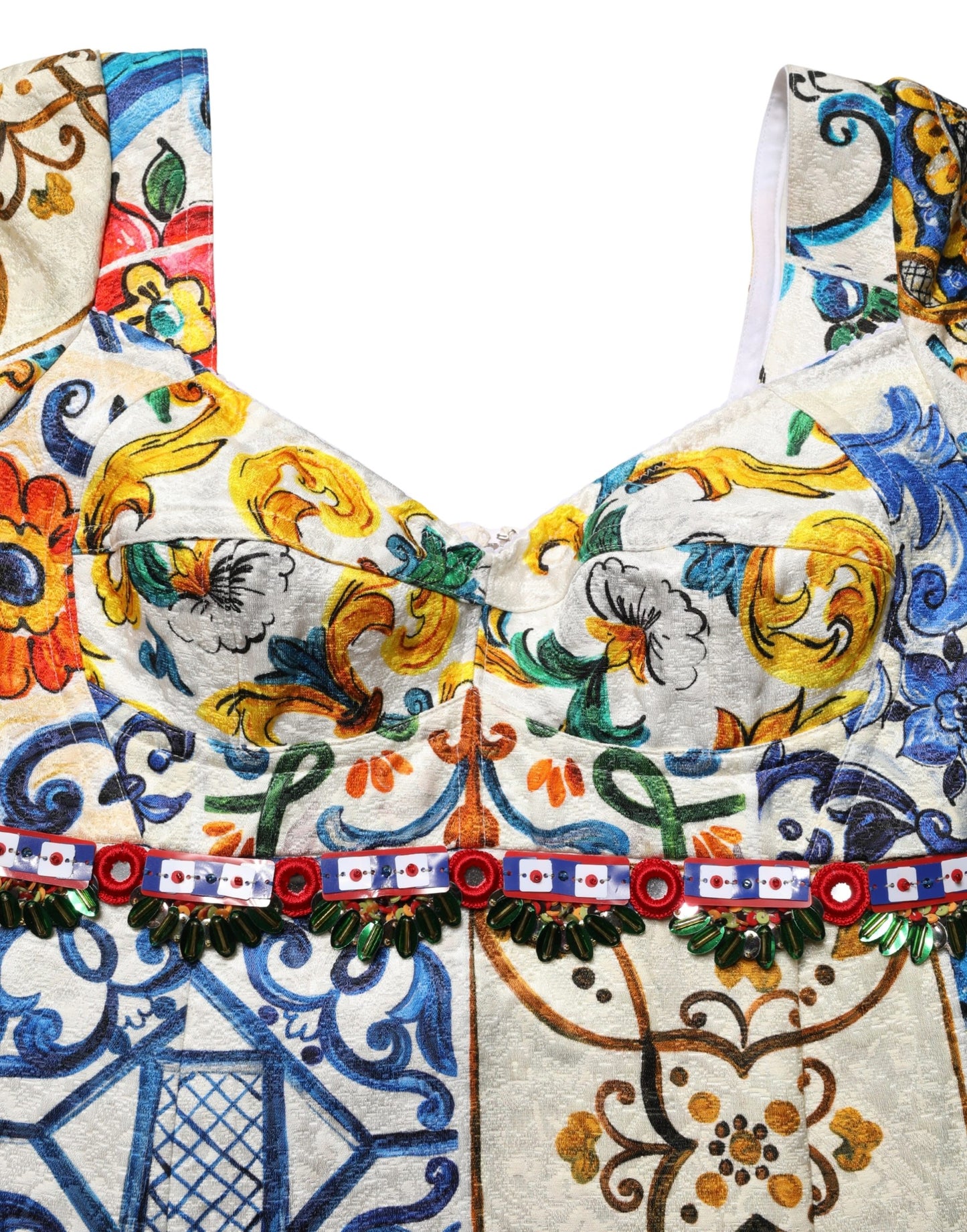 Dolce & Gabbana Multicoloured Majolica Patchwork Print Mini Dress