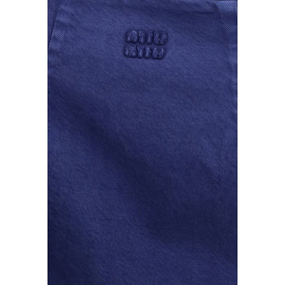 Miu Miu Blue Cotton Halter Mini Dress