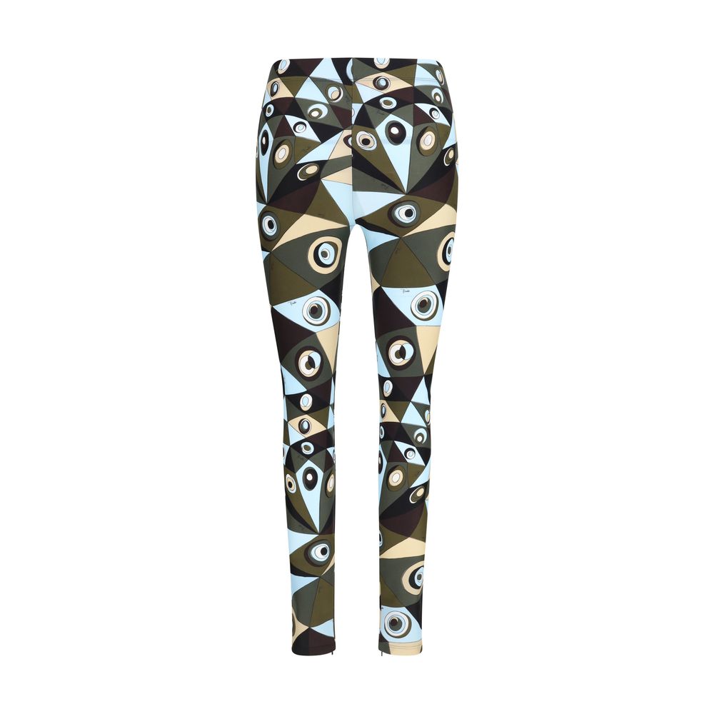 Emilio Pucci Occhi-Print Bicolor Polyamide Leggings