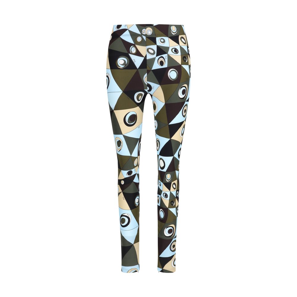 Emilio Pucci Occhi-Print Bicolor Polyamide Leggings