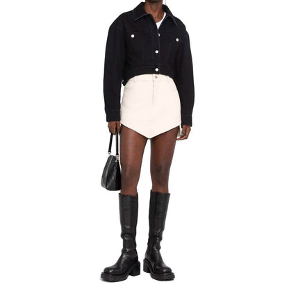 Alexander McQueen Black Cropped Denim Jacket