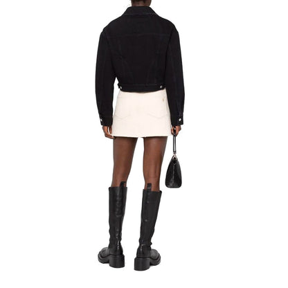 Alexander McQueen Black Cropped Denim Jacket